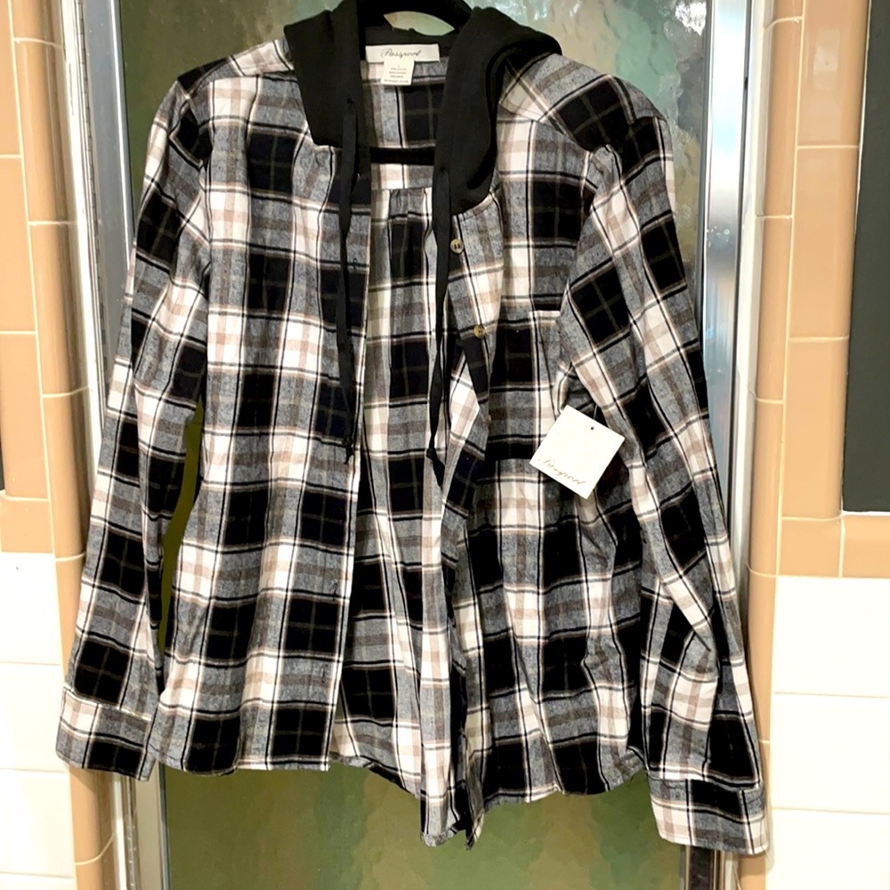 Hooded flannel top!